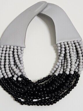 Fairchild Baldwin Multistrand Leather and Bead Choker Necklace